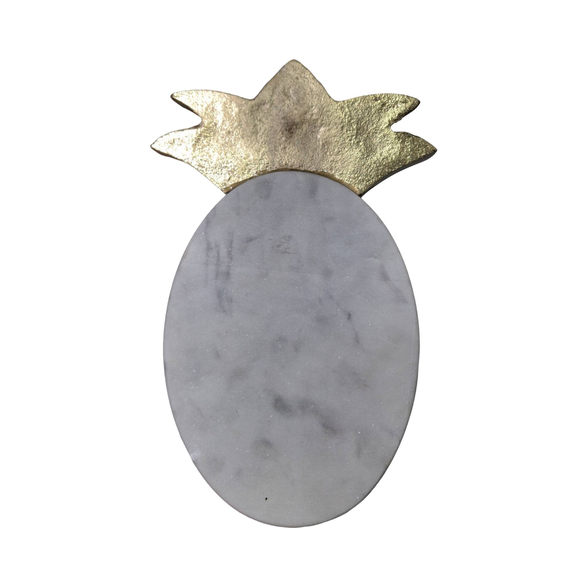 9.5" Gold & White Marble Pineapple Serving Board by Ashland®